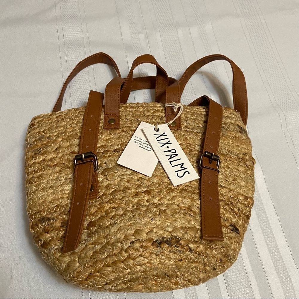 Jute- Insulated Backpack Tote Bag -Great for Work, Play Or School New with Tags!